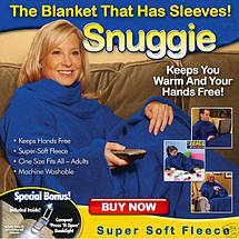 Плед із рукавами халат із рукавами Snuggie 190х140 см довжина рукава 70 см фліс, фото 3