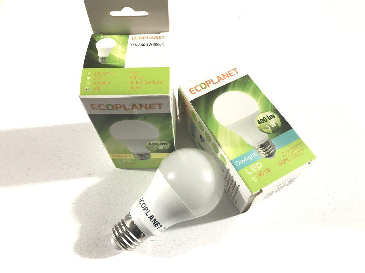 LED лампа Ecoplanet A60 230V 5W 3000K - фото 1 - id-p539258848