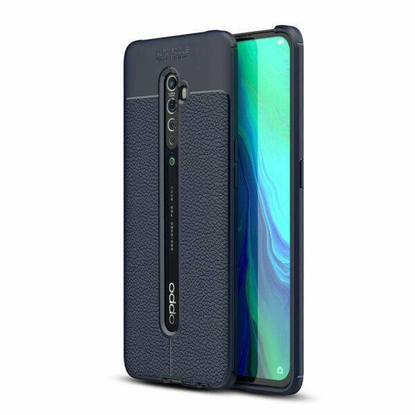 

Чехол Auto Focus для Oppo Reno 2 силикон Original Soft Touch темно-синий