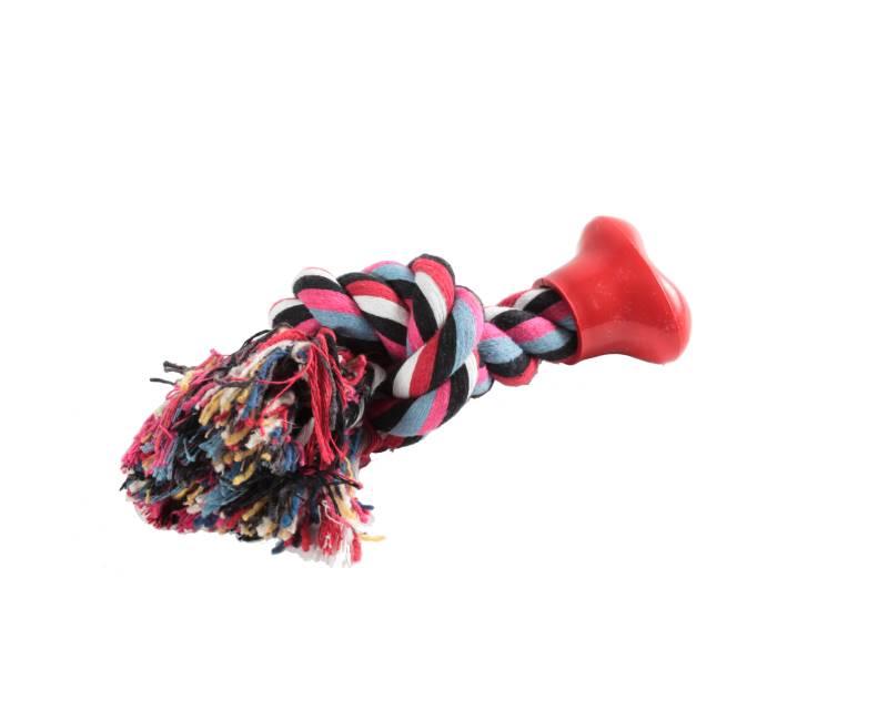 Іграшка канат-грейфер для собак FOX кольоровий одноузловой, 20 см