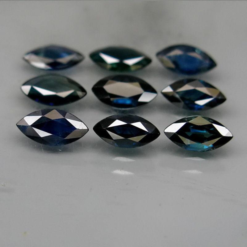Сапфіри 7x3.5 mm.9Pcs/4.24 Ct.