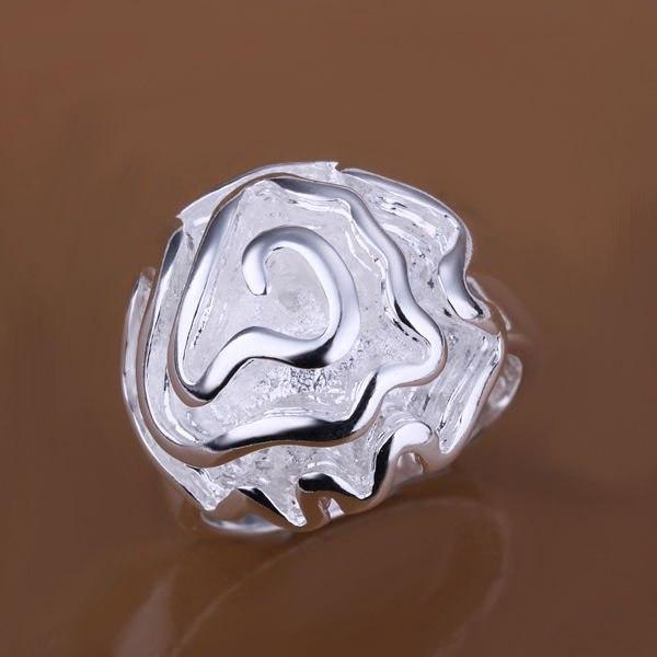 Женское Кольцо из серебра в виде цветка Роза - стерлинговое серебро - фото 2 - id-p539455186