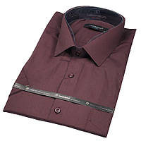 Мужская классическая рубашка Negredo 26073 Classic бордового цвета