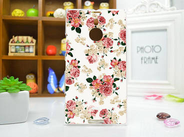 Силіконовий чохол для Nokia Lumia 1520 з картинкою троянди на білому тлі