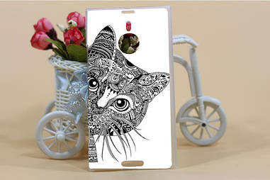 Силіконовий чохол для Nokia Lumia 1520 з картинкою кіт абстракція