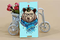 Эксклюзивный чехол для Nokia Lumia 1520 с рисунком медведь в очках