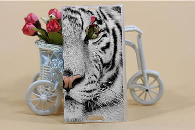 Ексклюзивний чохол для Nokia Lumia 1520 з малюнком білий тигр