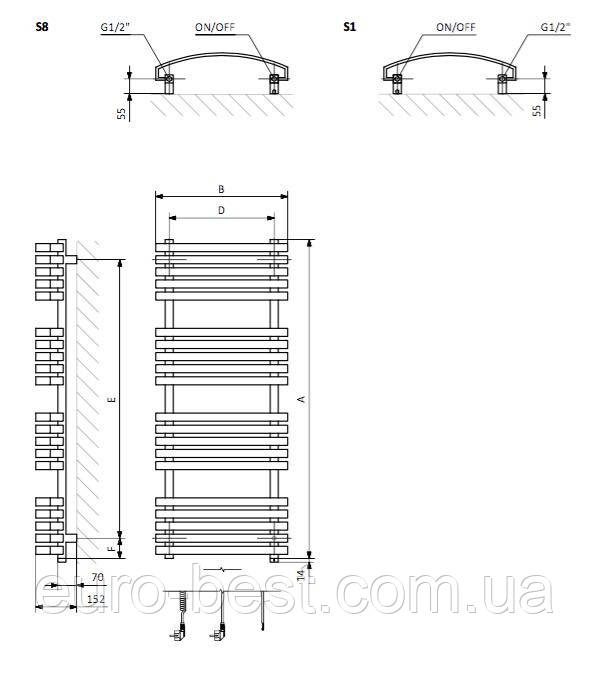 Рушникосушка Terma Kioto One 555х480 - фото 2 - id-p539703898