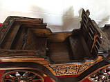 Дерев'яна карета різьбленна сувенірна ручної роботи 84*30*32 см, фото 2