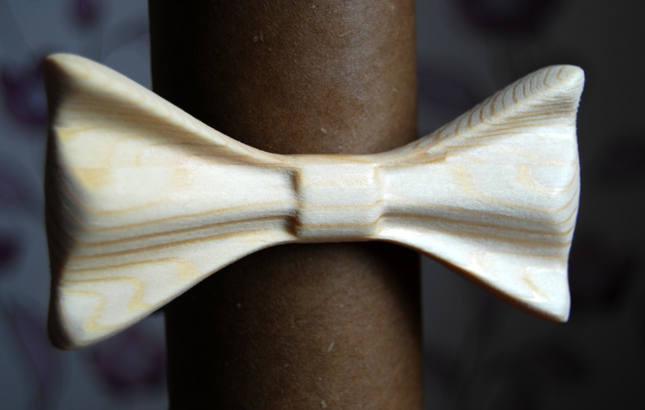 Деревянная бабочка галстук 3D Альбинос - 3 ручной работы, серия Зиррикот - фото 1 - id-p539751110