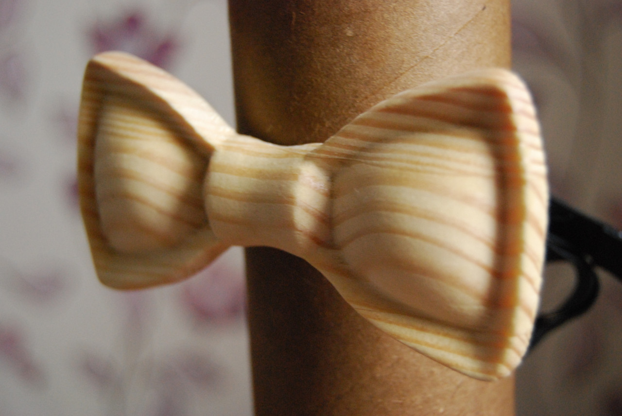 Деревянная бабочка галстук 3D Альбинос - 4 ручной работы, серия Зиррикот - фото 2 - id-p539751837