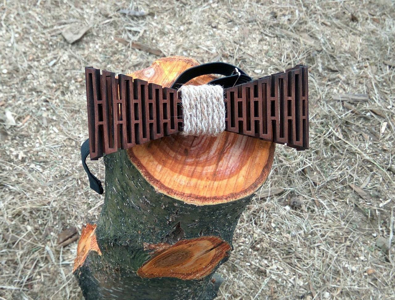 Деревянная бабочка галстук Дорожка ручной работы, серия Flexion - фото 2 - id-p539765646