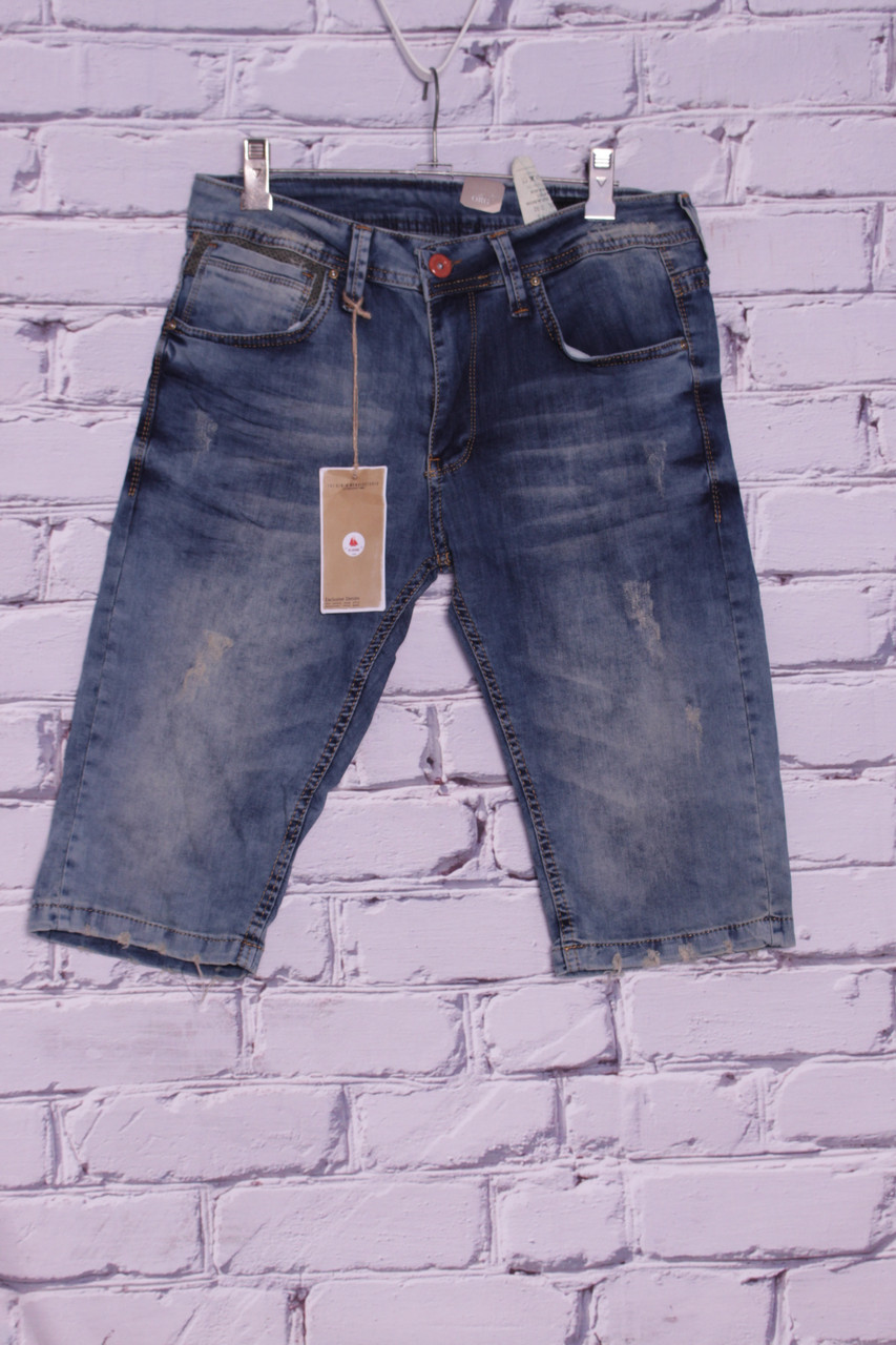 Чоловічі модні джинсові бриджі (код 0499)