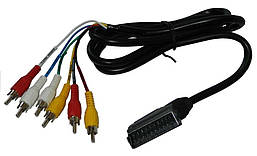 Шнур Scart-6RCA in- aut 1,5m
