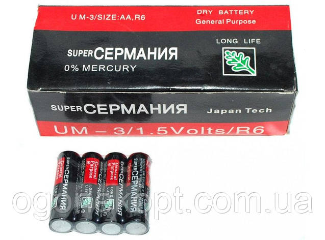 Батарейки Germania — Long Life АА R6 1.5V 4/40/1200шт, фото 1