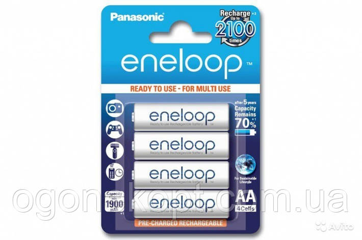 Акумулятори Panasonic — Eneloop АА HR6 Ni-MH 1900mAh 1.2V 4/20/200шт, фото 2