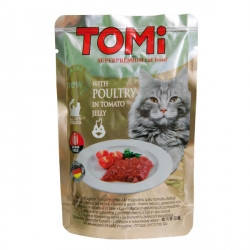 TOMi POULTRY in tomato jelly ТОМІ ПТАХ В ТОМАТНОМУ ЖЕЛЕ суперпреміум вологий корм, консерви для кішок 100гр