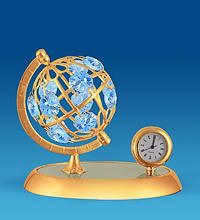 Позолочена фігурка з годинником "Глобус" з кристалами Сваровскі AR-4357/ 5