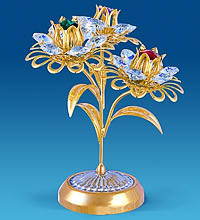 Позолочена фігурка "Три квітки" з кристалами Сваровскі AR-1126/1