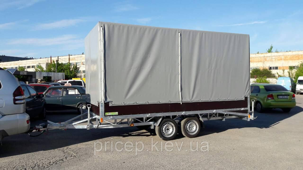 Причіп двосмугова платформа автовоз 4,5 м х 2,1 м х 2,2 м. Ресорний. Гальма., фото 1