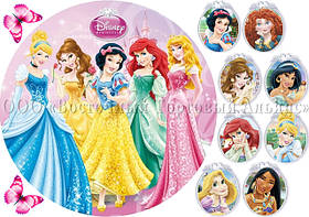 Друк їстівного фото — Ø21 — Вафельний папір — Принцеси No24