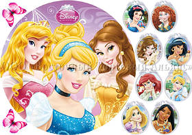 Друк їстівного фото — Ø21 — Вафельний папір — Принцеси No25
