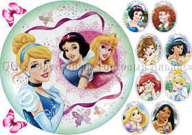 Друк їстівного фото — Ø21 — Вафельний папір — Принцеси No26