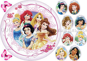 Друк їстівного фото — Ø21 — Вафельний папір — Принцеси No32