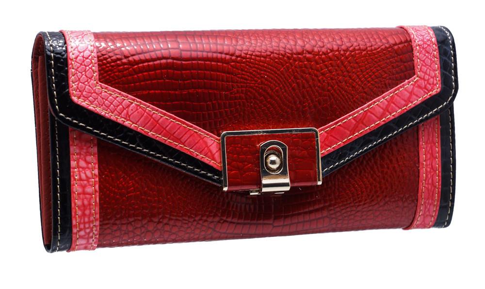 Шкіряний жіночий гаманець AE450 red