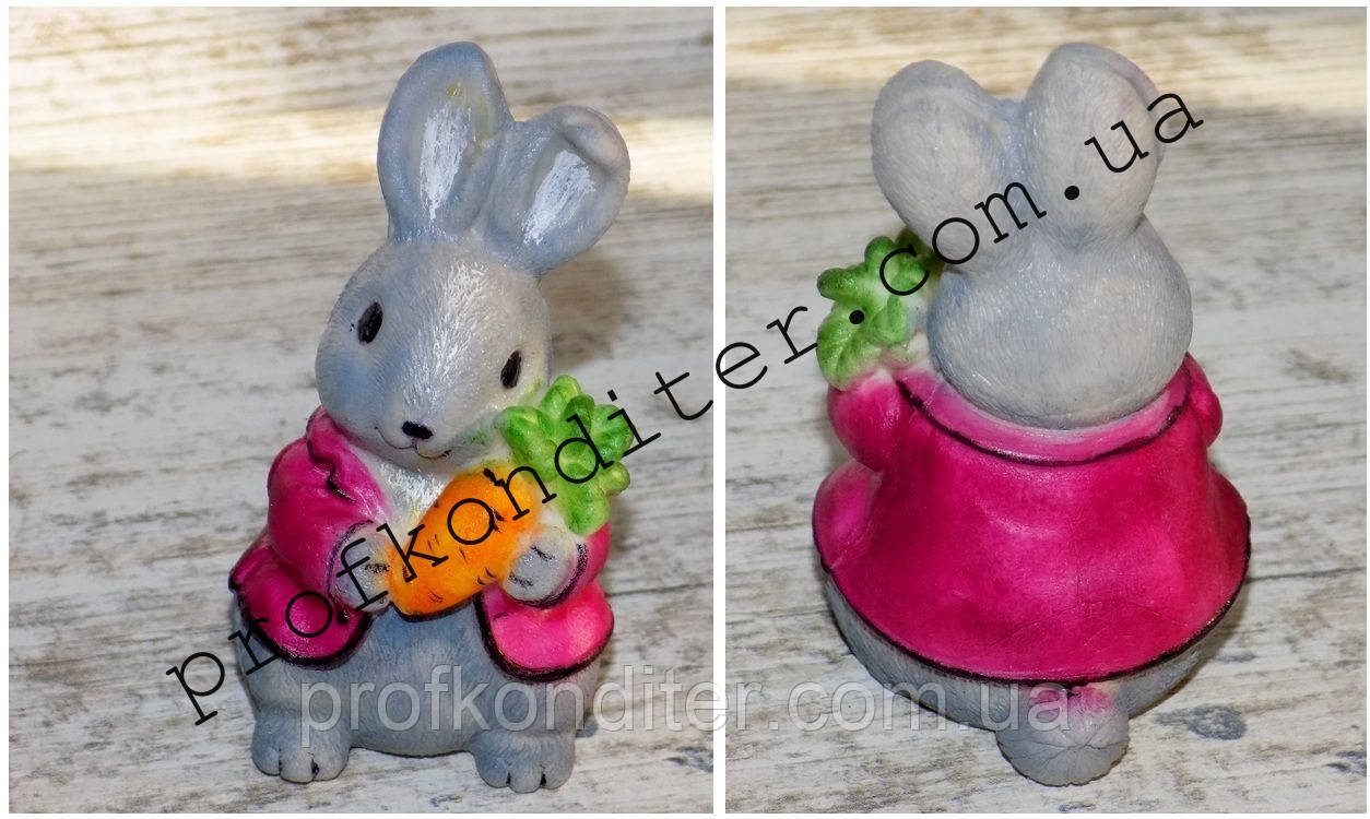 Силіконовий молд Зайчик з морквою ЗД, фото 1