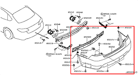 Бампер задній Infiniti M37 Y51 Новий Оригінальний 