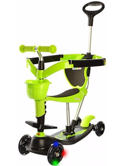 Чотириколісний самокат беговел 5 в 1 толокар iTrike JR 3-059 Maxi Green