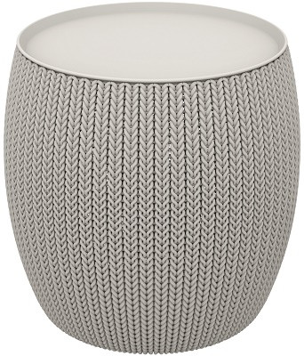 Стіл-скриня круглий Khit Cozies плетіння пластик Сірий 41 * 41 см (Time Eco TM)
