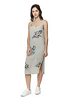 Платье - сарафан женское 297-01 серое в цветочный принт