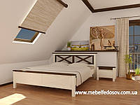 Кровать деревянная Прованс полуторная 140 (Мебигранд/Mebigrand) 1590х2040(2140)х920мм