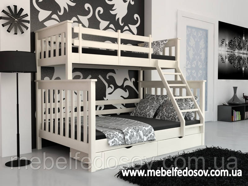 Ліжко Скандинавія двоярусна 140 (Мебігранд/Mebigrand) 1480х2020(2120)х1700мм