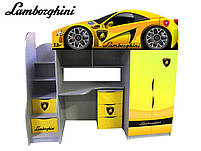 Дитяче ліжко-чердак Bed-Room No1 Lamborghini жовте, спальне місце 1700х800 мм, фото 5
