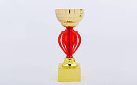 Кубок спортивний із місцем під жетон HQ905C, золото: пластик + метал, висота 19 см