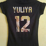 Іменна футболка з срібні глянцевим нанесенням., фото 3