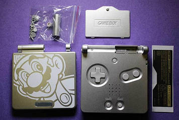 Корпус Game Boy Advance SP (Premium) (Срібний) (Маріо)