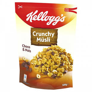 Мюслі вівсяні Kelloggs Knusper Müsli Choco & Nuts (шоколад + горіхи), 500г