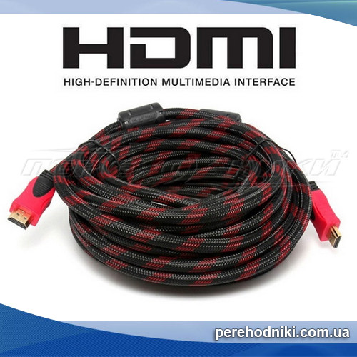 Кабель HDMI v1.4 с ферритами в оплетке, 10 м