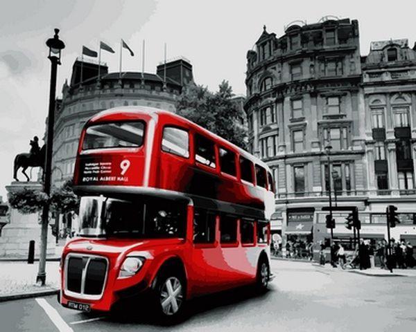 Картины по номерам 40х50 см. Babylon Лондонский красный автобус (VP-724 ) - фото 1 - id-p540801710