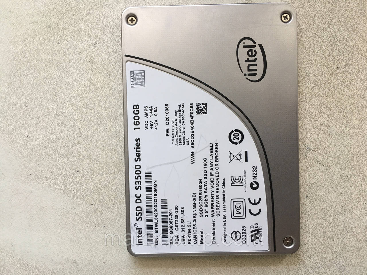 SSD Intel DC S3500 Series 160GB 2.5" SATAIII
