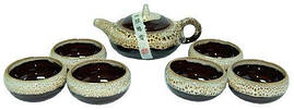 Набір для чайної церемонії на 6 осіб з кольоровою глазур'ю , 300х230х85