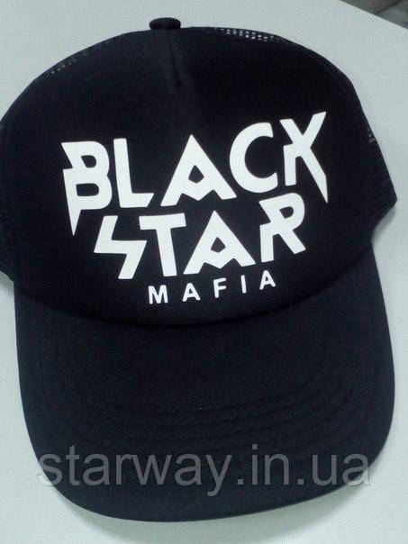 Чорна кепка тракер | black star mafia logo
