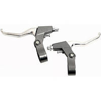 Ручки гальм велосипеда алюмінієві чорно-сірі