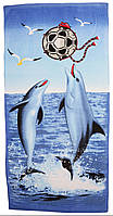 Пляжний рушник Дельфін (велюр-махра) 70х140. Код 1615-711