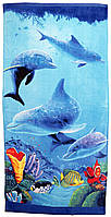 Пляжний рушник Дельфін (велюр-махра) 70х140. Код 1615-2161