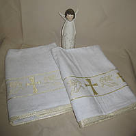 Махровий рушник для хрещення новонародженого "Таїнство". Крижма. Крижмо. Крижма для хрестин дитини